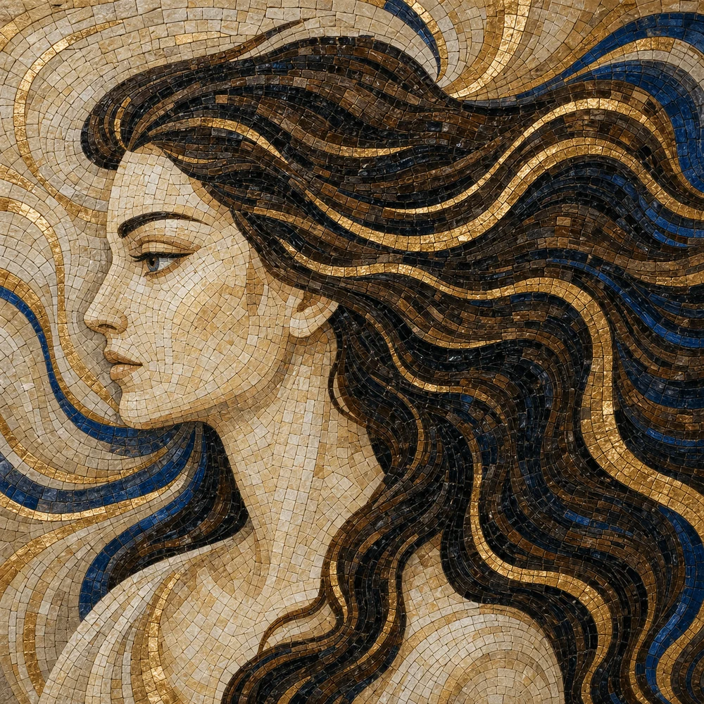 Aurora hand-cut mosaic mural